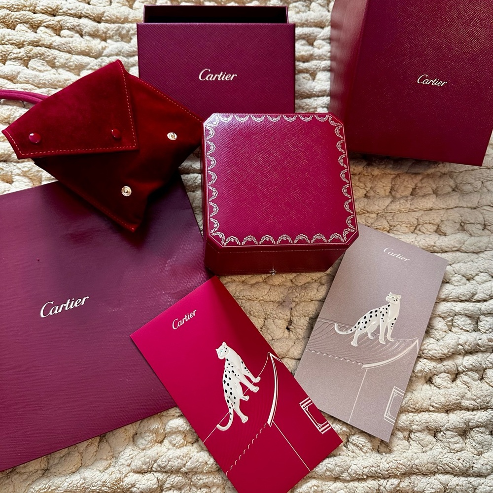 Cartier Gift Set w/ Cartier box, Cartier travel pouch and Cartier envelopes